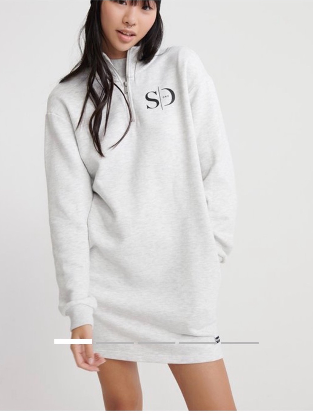 Edit Quarter Zip Sweat Dress Super Dry